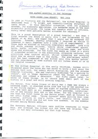 Document The Alfred Hospital in the thirties' [ca.1990] Ogden