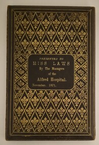 Front cover of Alfred Hospital life membership certificate, 1871, Alfred Hospital