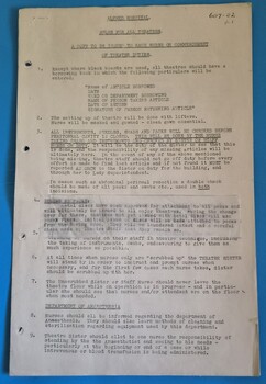 First page of Alfred Hospital rules for all theatres [ca.1950's]
