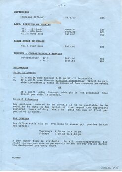 Second page of Registered Nurses Award - professional rates of pay, 16 September, 1993, Alfred Hospital