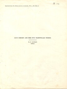 Cover page of 'Lucy Osburn and her five nightingale nurses' Susman, 1965