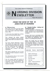 Front page of The Alfred Group of Hospitals Nursing Division Newsletter, August 1993