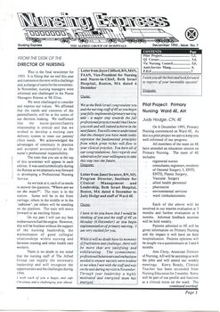 First page of The Alfred Group of Hospitals Nursing Express, December 1993