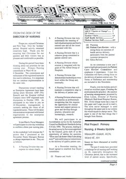 First page of The Alfred Group of Hospitals Nursing Express, January 1994