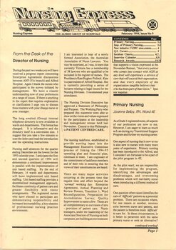 First page of The Alfred Group of Hospitals Nursing Express, February 1994