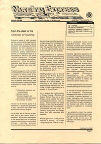 First page of The Alfred Group of Hospitals Nursing Express, April/May 1994