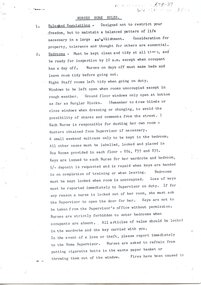 First page of Nurses' Home Rules. Alfred Hospital [ca.1960]