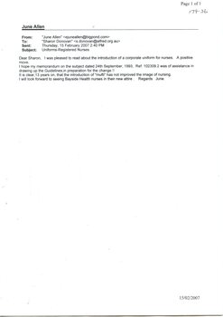 Email: Uniform-Registered Nurses, June Allen, 20070215