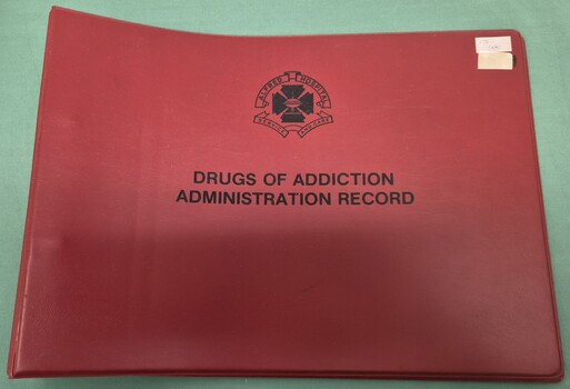 Front cover of Alfred Hospital Drugs of Addiction Administration Record folder