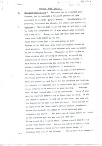 First page of Alfred Hospital Nurses' home rules, ca. 1960
