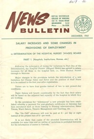 Front page of Royal Victorian College of Nursing News Bulletin: December 1991
