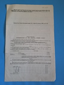 First page of 'Extract from Victorian Government Gazette detailing wage rates for hospital nurses 1943'