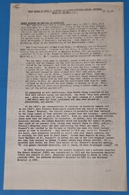 First page of 'Talk given by Miss P Osborne at Alfred Hospital Seminar, held on 5th May 1971 - Early history of nusing in Australia