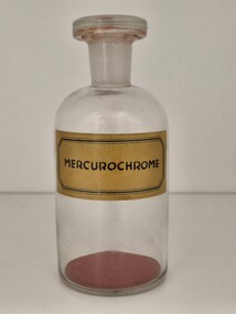Front view of Mercurochrome bottle [ca.1950's]