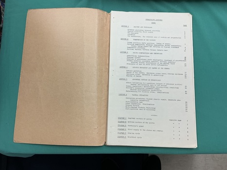Index page Alfred Hospital Gynaecology Lectures [ca.1960’s] on right hand side.