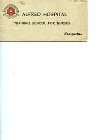 Front cover of Alfred Hospital Training School for Nurses prospectus,1960