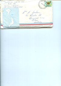 Front of envelope containing letter from Robyn Anderson a member of the Australian Surgical Team Bien Hoa 1969