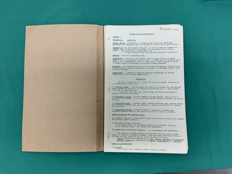 First page of Materia Medica and Therapeutics lecture notes