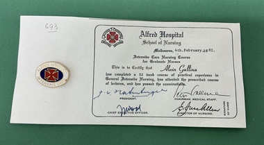 Badge - Alfred Hospital Intensive Care Badge, C.1982
