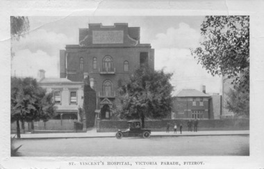 Postcard, C.W. Series, Melbourne, St. Vincent's Hospital, Victoria Parade, Fitzroy, Circa 1914