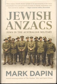 Book, Jewish Anzacs: Jews in the Australian Military, 2016
