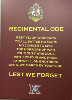 Information Board - 9 RAR Regimental Ode