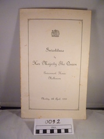 Document, Investiture by Her Majesty the Queen, 6/04/1970 12:00:00 AM