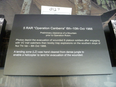 Poster - Poster, Information Board, 5RAR "Operation Canberra" 6th-10th Oct 1966