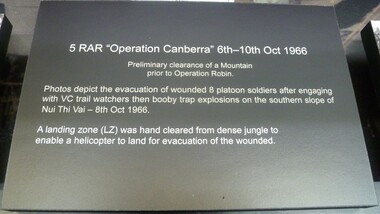 Poster, Information Board - 5RAR "Operation Canberra" 6th-10th Oct 1966