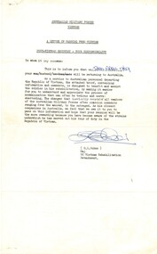A letter of Warning from Vietnam: Post-Vietnam Recovery, Your Responsibility