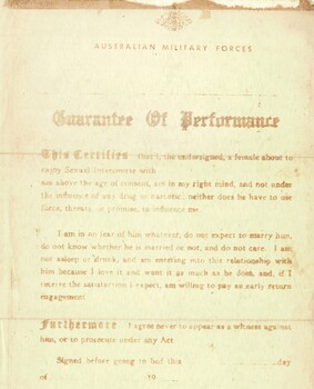 Australian Military Forces: Guarantee of Performance