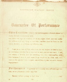 Australian Military Forces: Guarantee of Performance