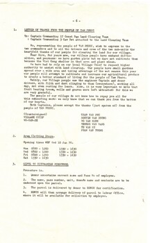Copy of a letter of thanks from the people of Tam Phucc