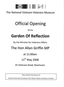 Official Opening of the Garden of Reflection at the NVVM 