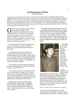 An experience of War by Major Geoff Jones