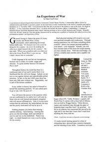 An experience of War by Major Geoff Jones