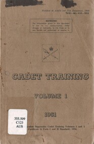 Australian Army; Cadet Training, Volume 1, 1961