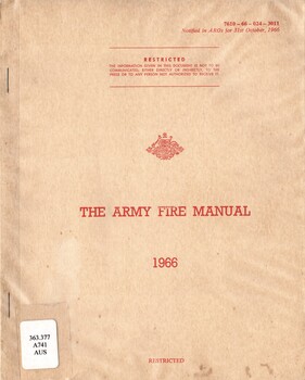 Australian Army: The Army Fire Manual, 1966
