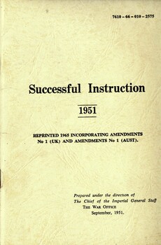 Australian Army: Successful instruction, 1951