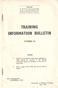 Australian Army: Training Information Bulletin, Number 14