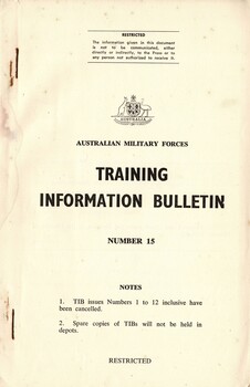 Australian Military Forces: Training Information Bulletin, Number 15