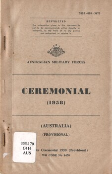 Australian Military Forces: Ceremonial 1958 (Australia) (Provisional)