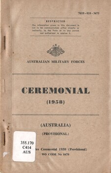 Australian Military Forces: Ceremonial 1958 (Australia) (Provisional)