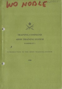 Australian Army:Training Command, Army Ttraining System Pamphlet 1 Introduction to the Army Training System, 1980