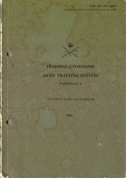 Australian Army: Training Command Army Training System, Pamphlet 6, Instructors Handbook