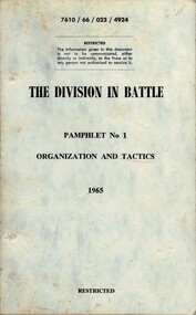 Australian Army: The Division In Battle, Pamphlet No. 1: Organization And Tactics, 1965
