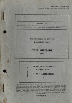Australian Army: The Division In Battle, Pamphlet No. 3: Staff Notebook, 1971