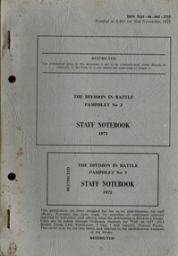 Australian Army: The Division In Battle, Pamphlet No. 3: Staff Notebook, 1971