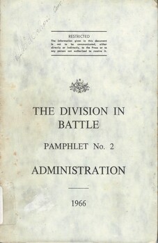Australian Army: The Division In Battle: Pamphlet No. 2: Administration, 1966