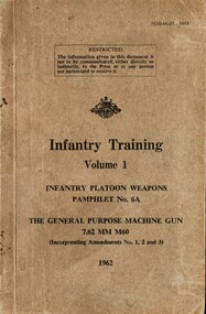 Infantry Training, Volume 1, Infantry Platoon Weapons, Pamphlet No. 6A: The General Purpose Machine Gun, 7.62mm M60